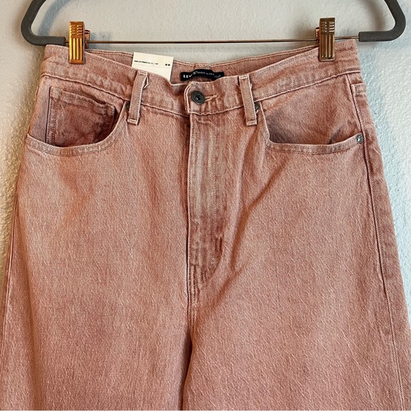 Levi’s Made & Crafted High Loose Wide Straight Leg Ankle Jeans 30x29 Pink Sands - Picture 4 of 13